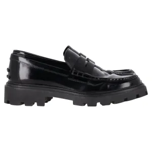 Tod's Chunky Penny Loafers in Black Leather