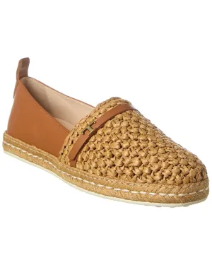 TODs Gomma Raffia & Leather Loafer