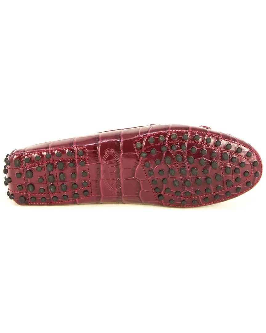 TODs Gommino Croc-Embossed Leather Moccasin
