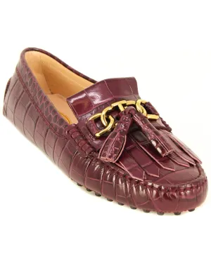 TODs Gommino Croc-Embossed Leather Moccasin