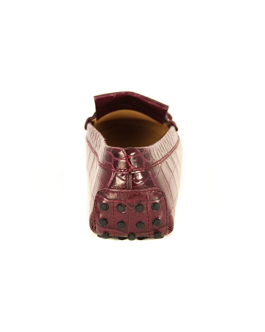 TODs Gommino Croc-Embossed Leather Moccasin