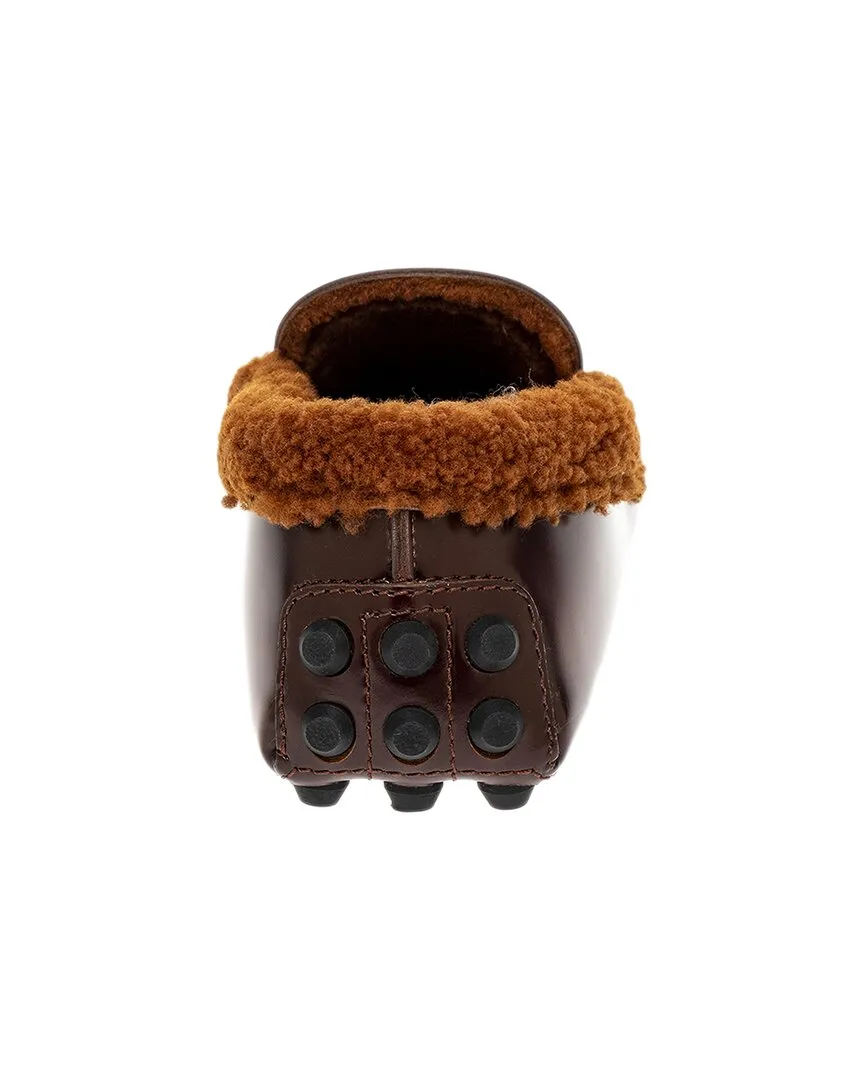 TODs Gommino Leather & Shearling Loafer