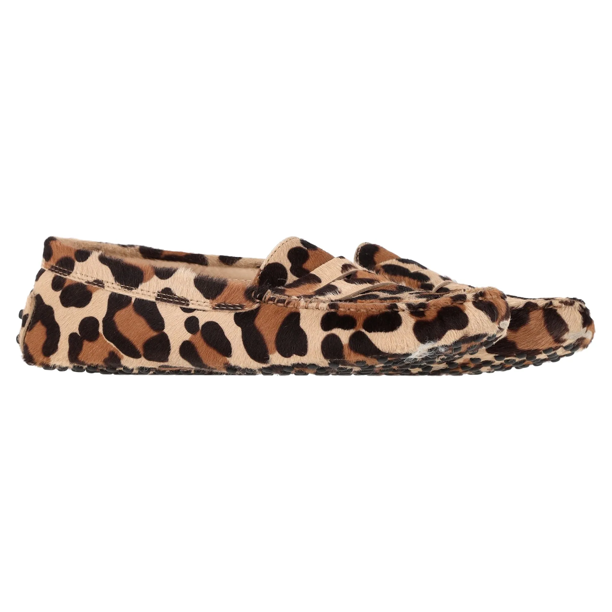 Tod's Gommino Leopard Print Loafers in Brown Calf Hair