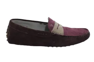 Tod's Gommino Penny Driving Shoes in Purple Suede