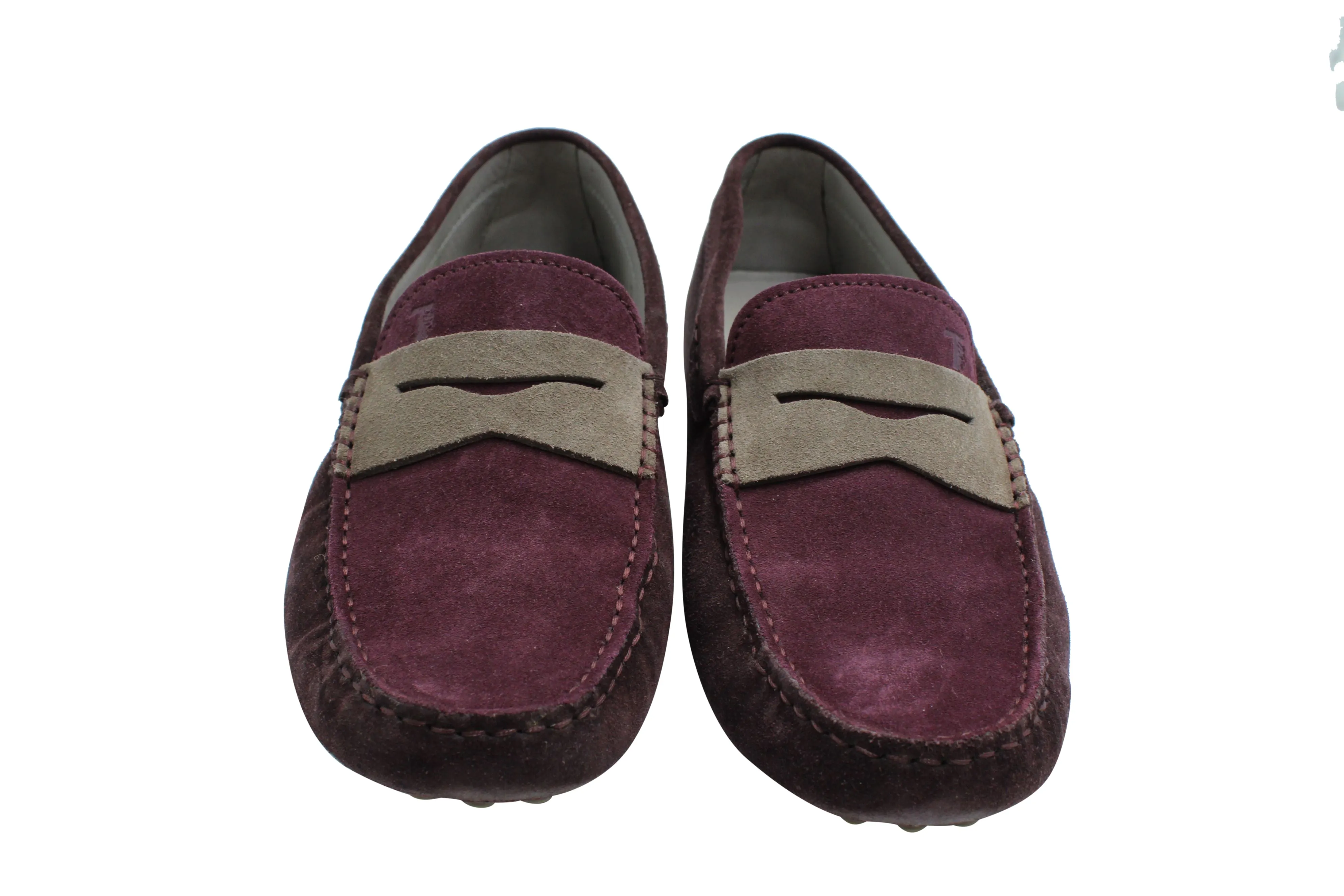Tod's Gommino Penny Driving Shoes in Purple Suede