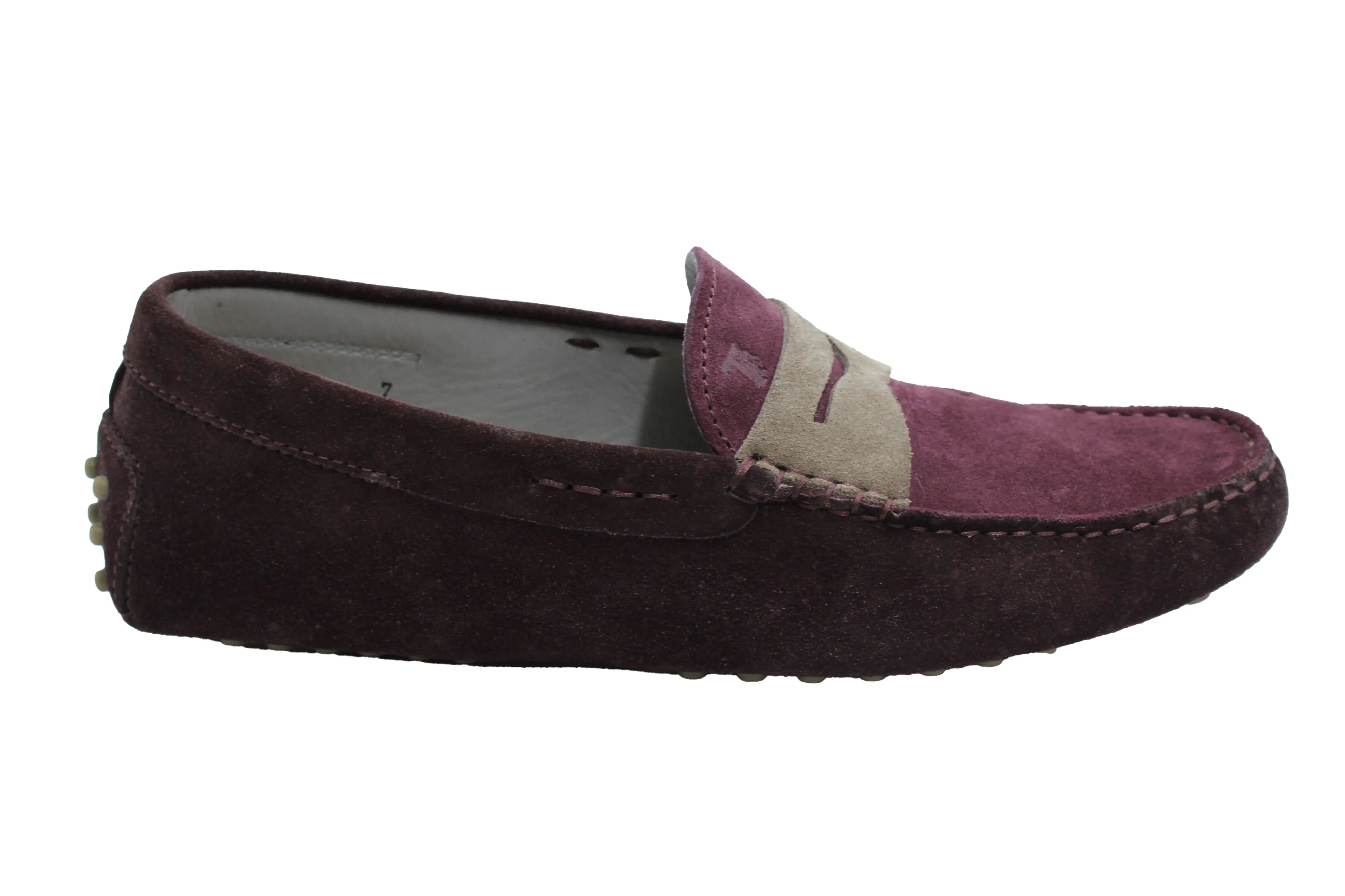 Tod's Gommino Penny Driving Shoes in Purple Suede