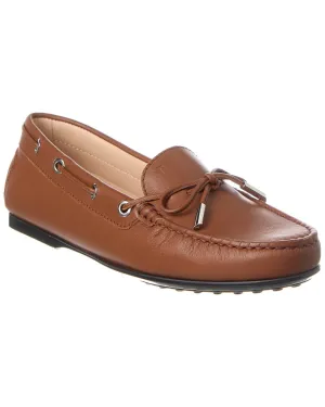 TODs Knot Detail Leather Loafer