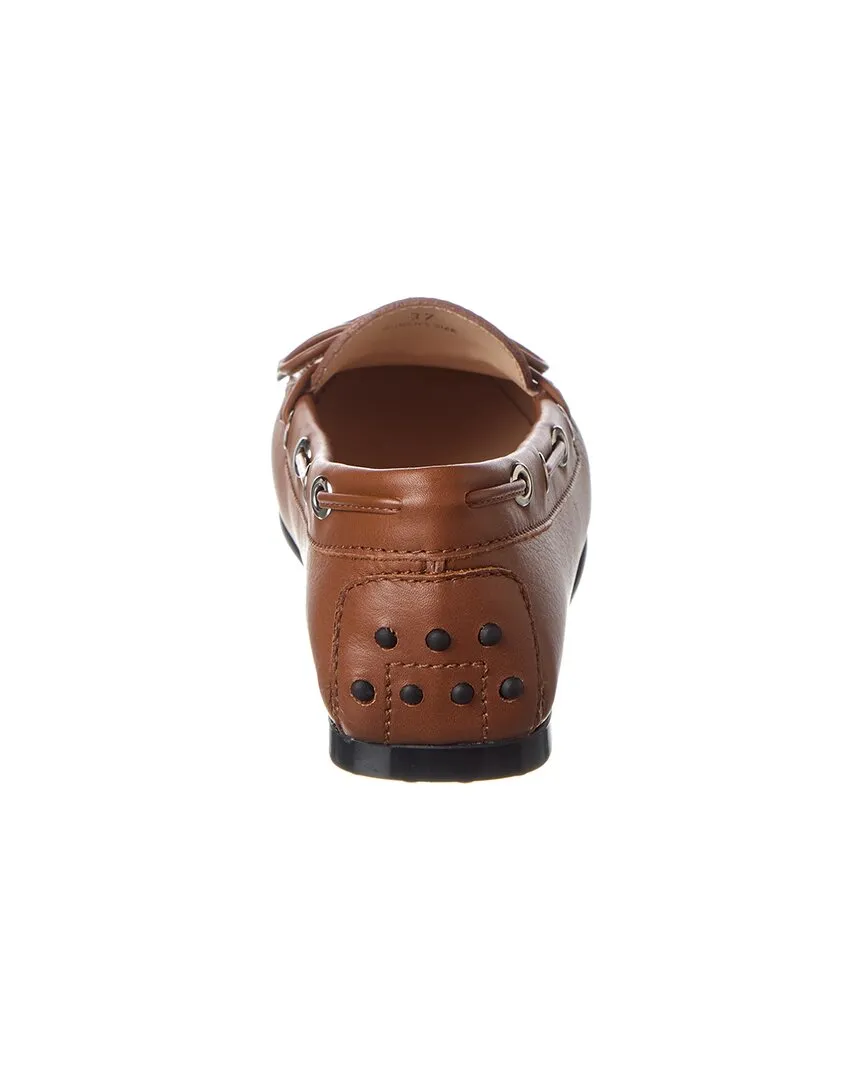 TODs Knot Detail Leather Loafer