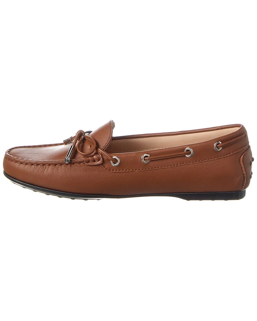 TODs Knot Detail Leather Loafer