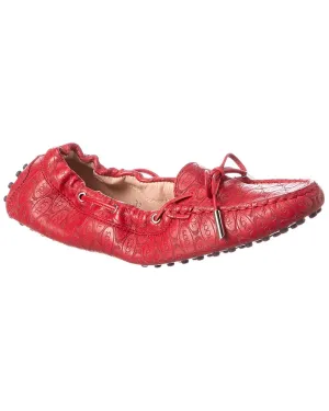 TODs Logo Leather Loafer