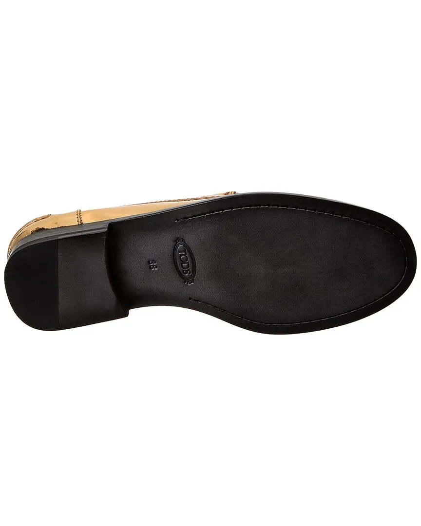 TODs Logo Leather Loafer