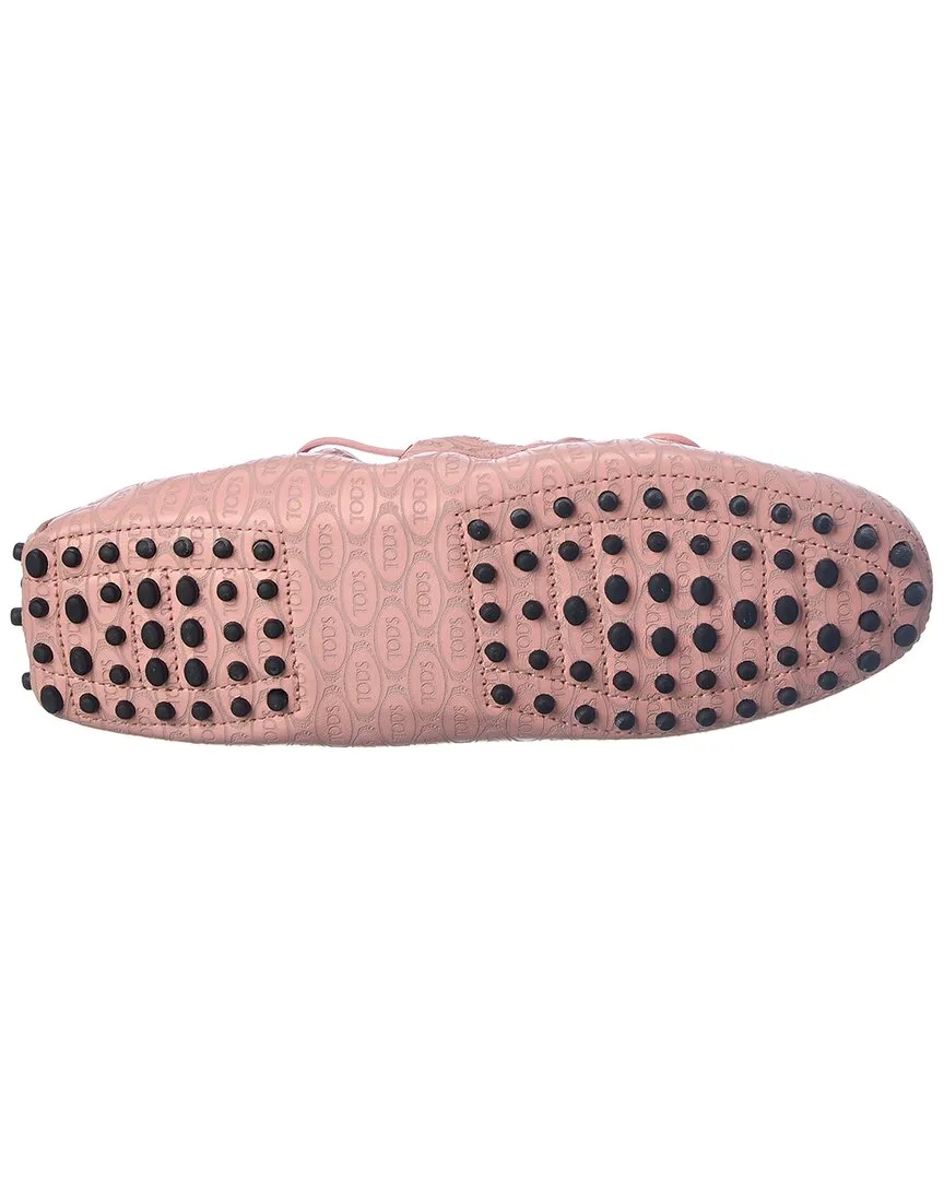 TODs Logo Leather Loafer