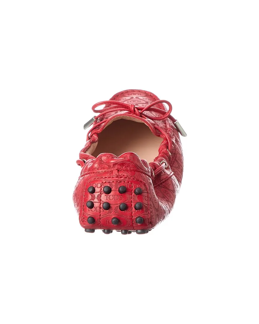 TODs Logo Leather Loafer
