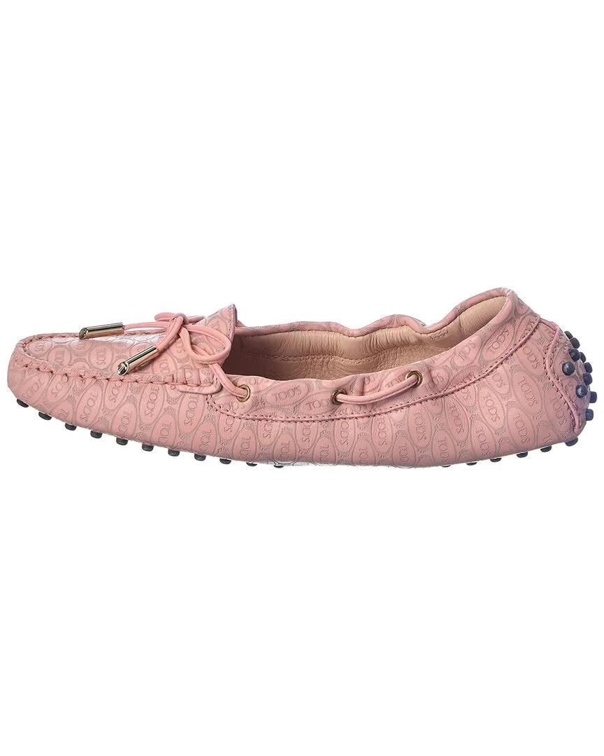 TODs Logo Leather Loafer