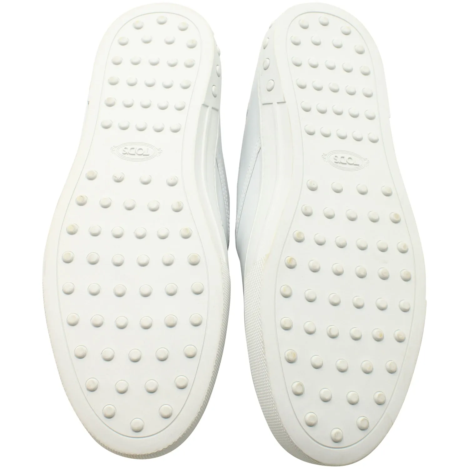 Tods Pantofola Slip-on Loafers in White Leather