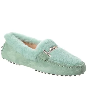 TODs Suede & Shearling Loafer