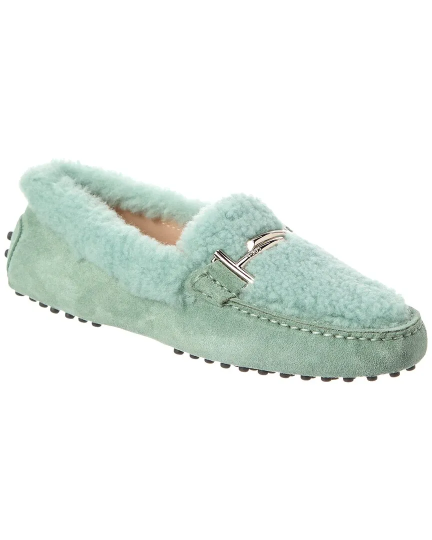 TODs Suede & Shearling Loafer