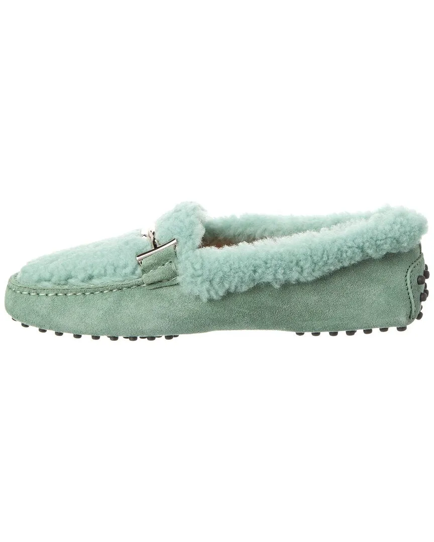 TODs Suede & Shearling Loafer