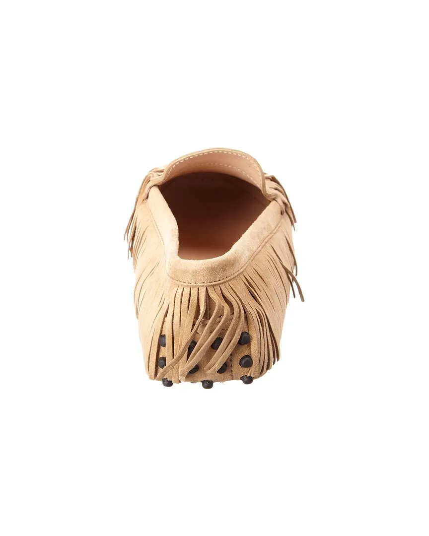 TODs Tassel Fringe Suede Loafer