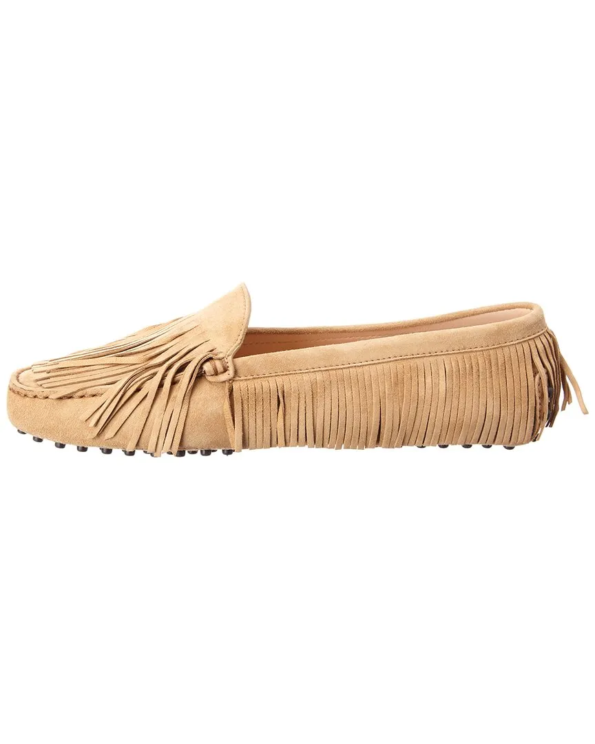 TODs Tassel Fringe Suede Loafer