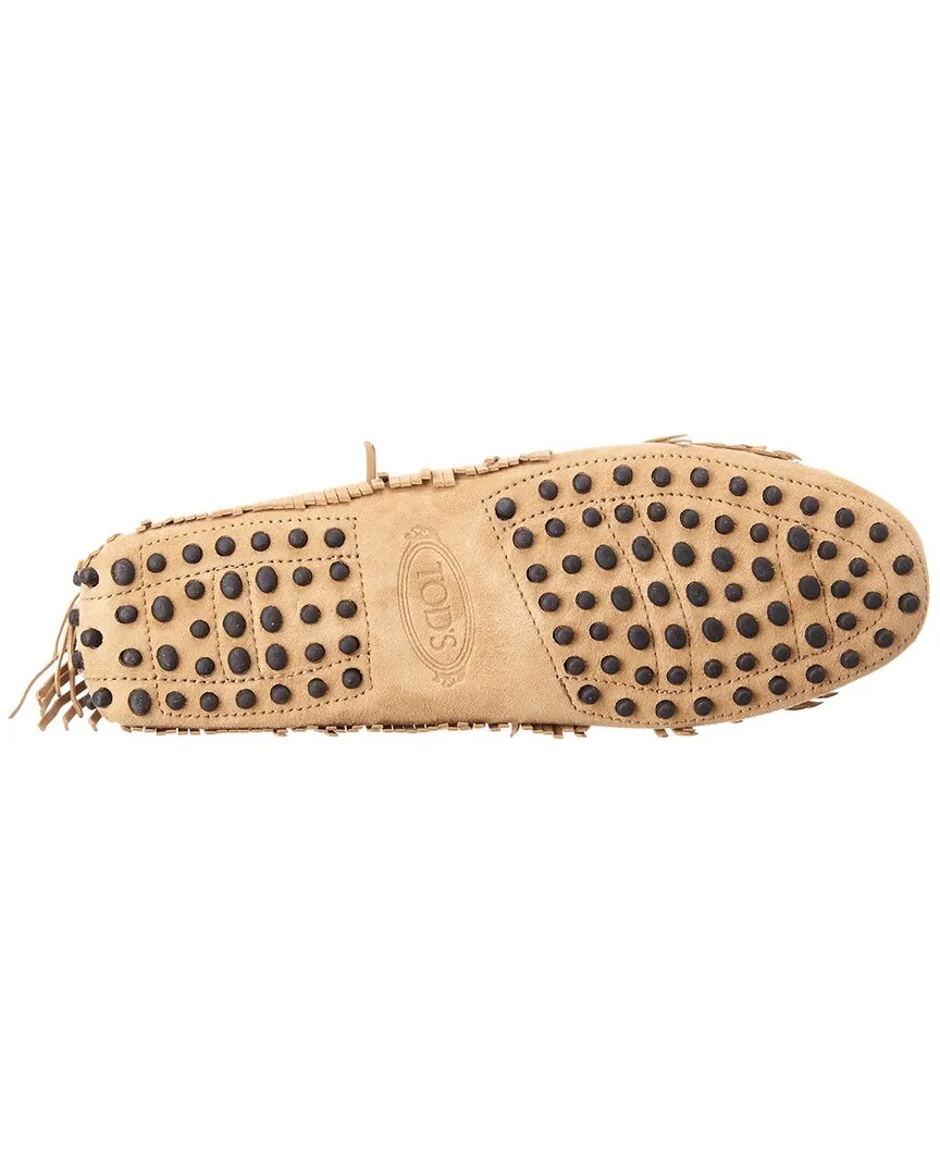 TODs Tassel Fringe Suede Loafer