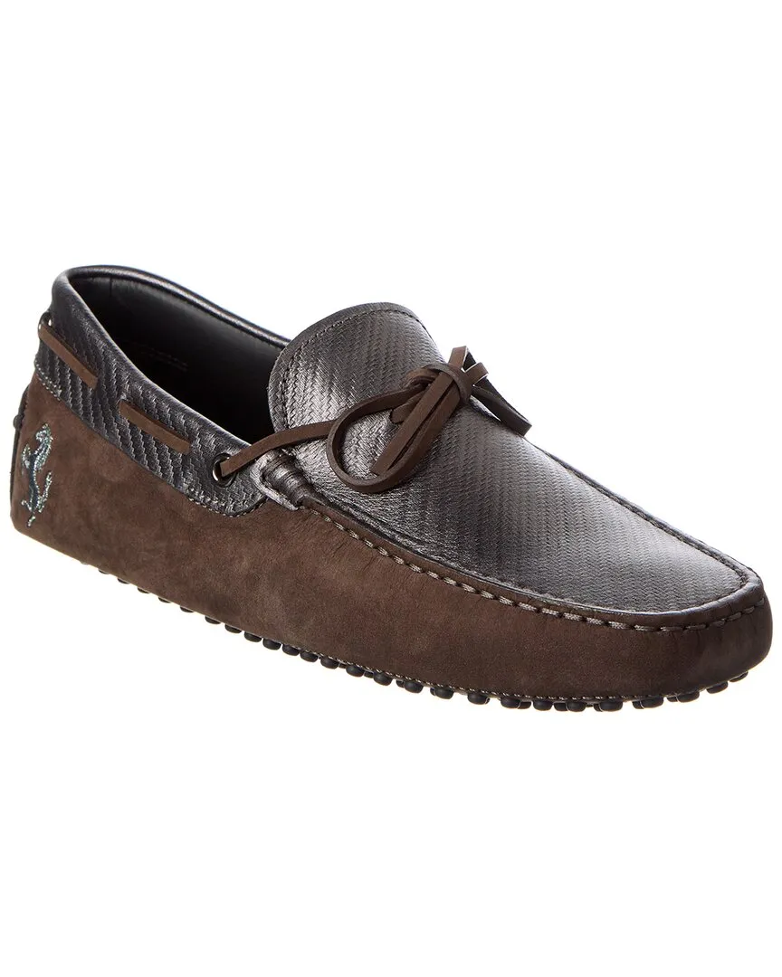 TODs x Ferrari New Gommini Suede & Leather Loafer