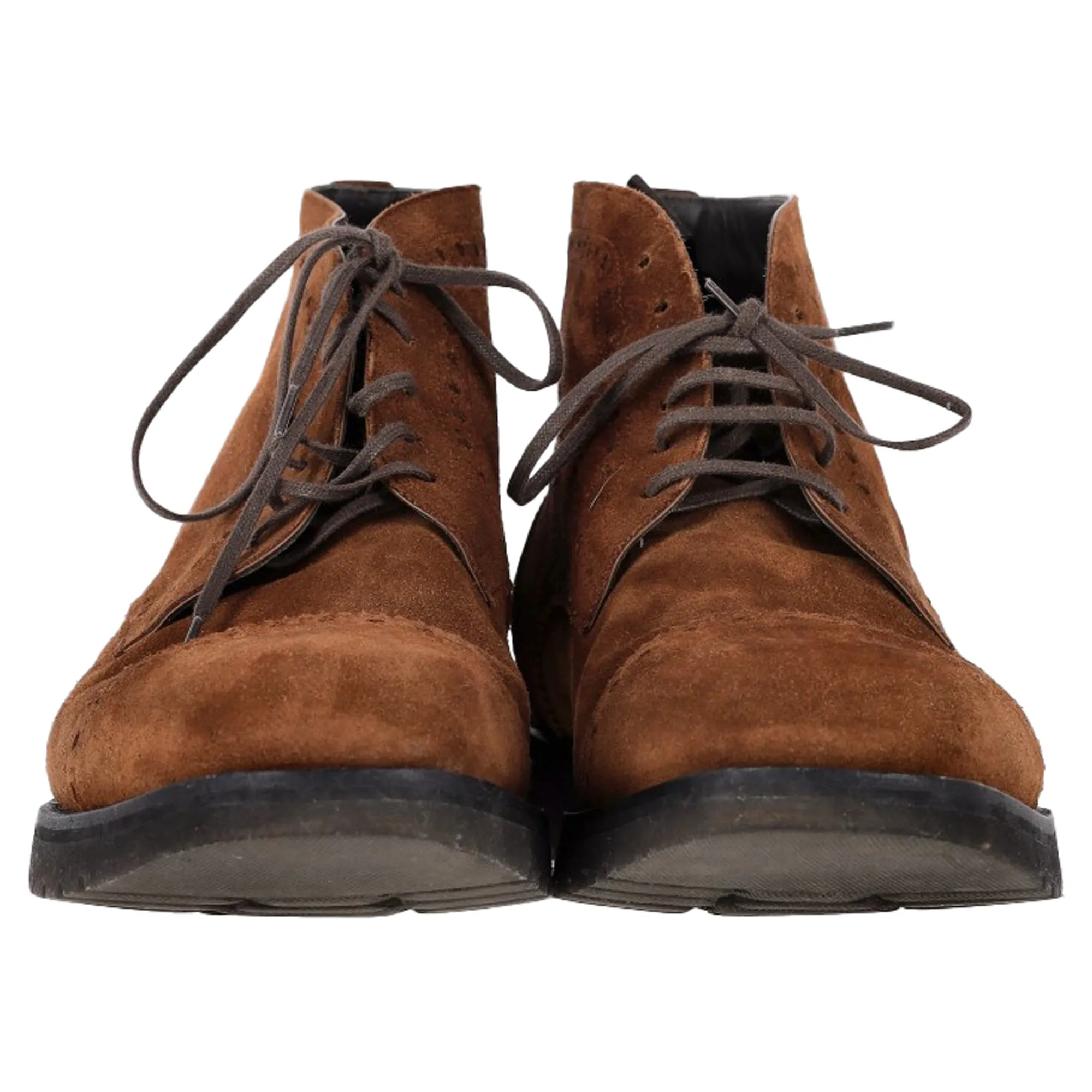 Tom Ford Kensington Lace-Up Boots in Brown Suede