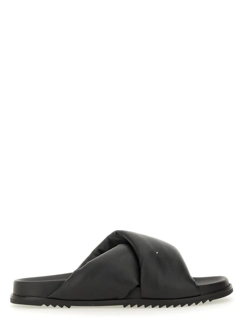 Twisted Design Lamb Leather Slides