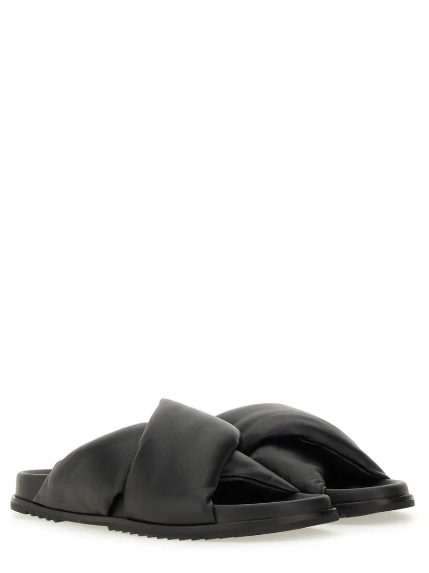 Twisted Design Lamb Leather Slides