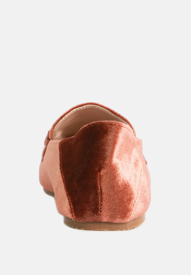 velvet metal show detail loafers