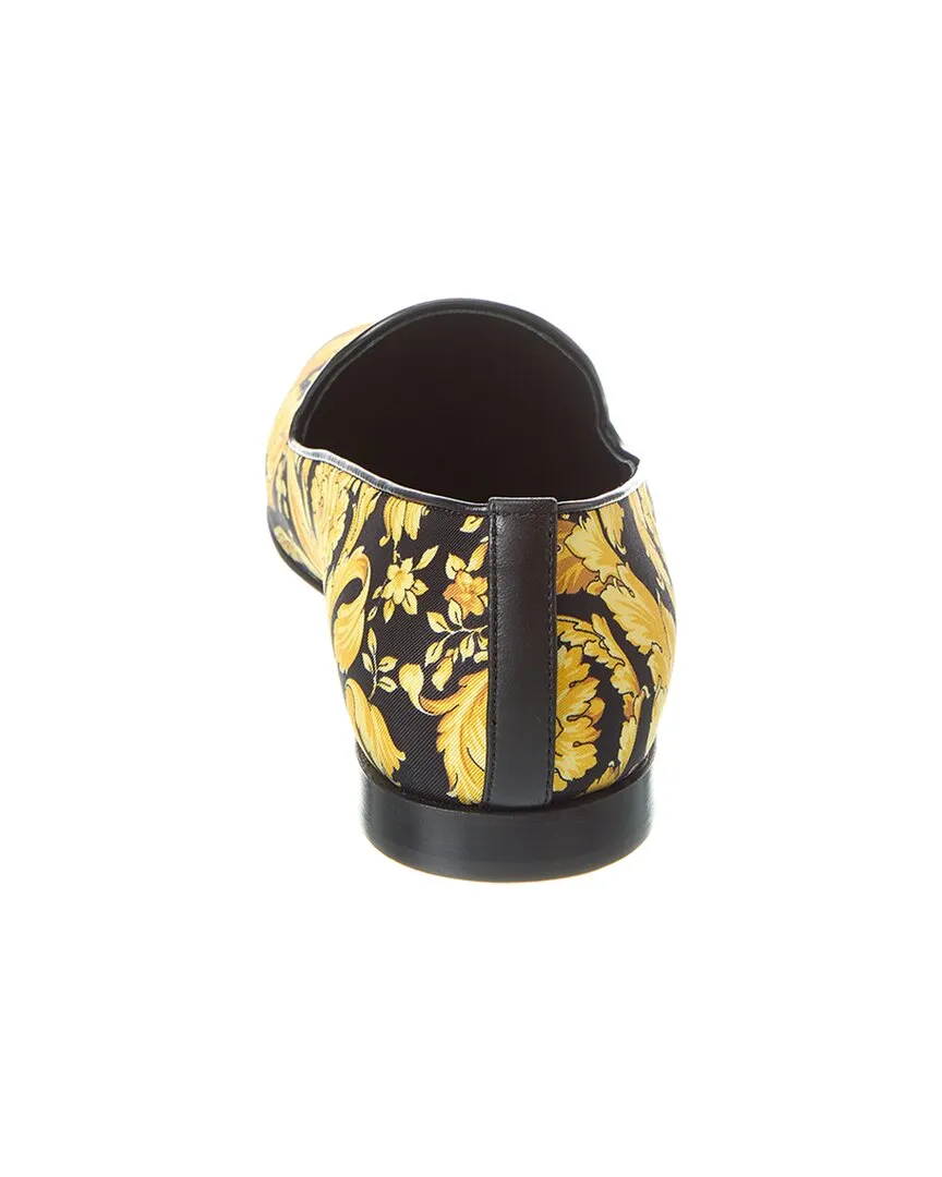Versace Barocco Print Satin Loafer