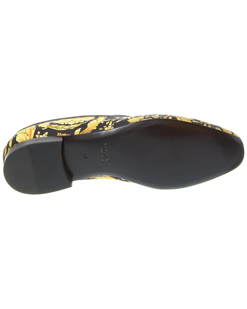 Versace Barocco Print Satin Loafer