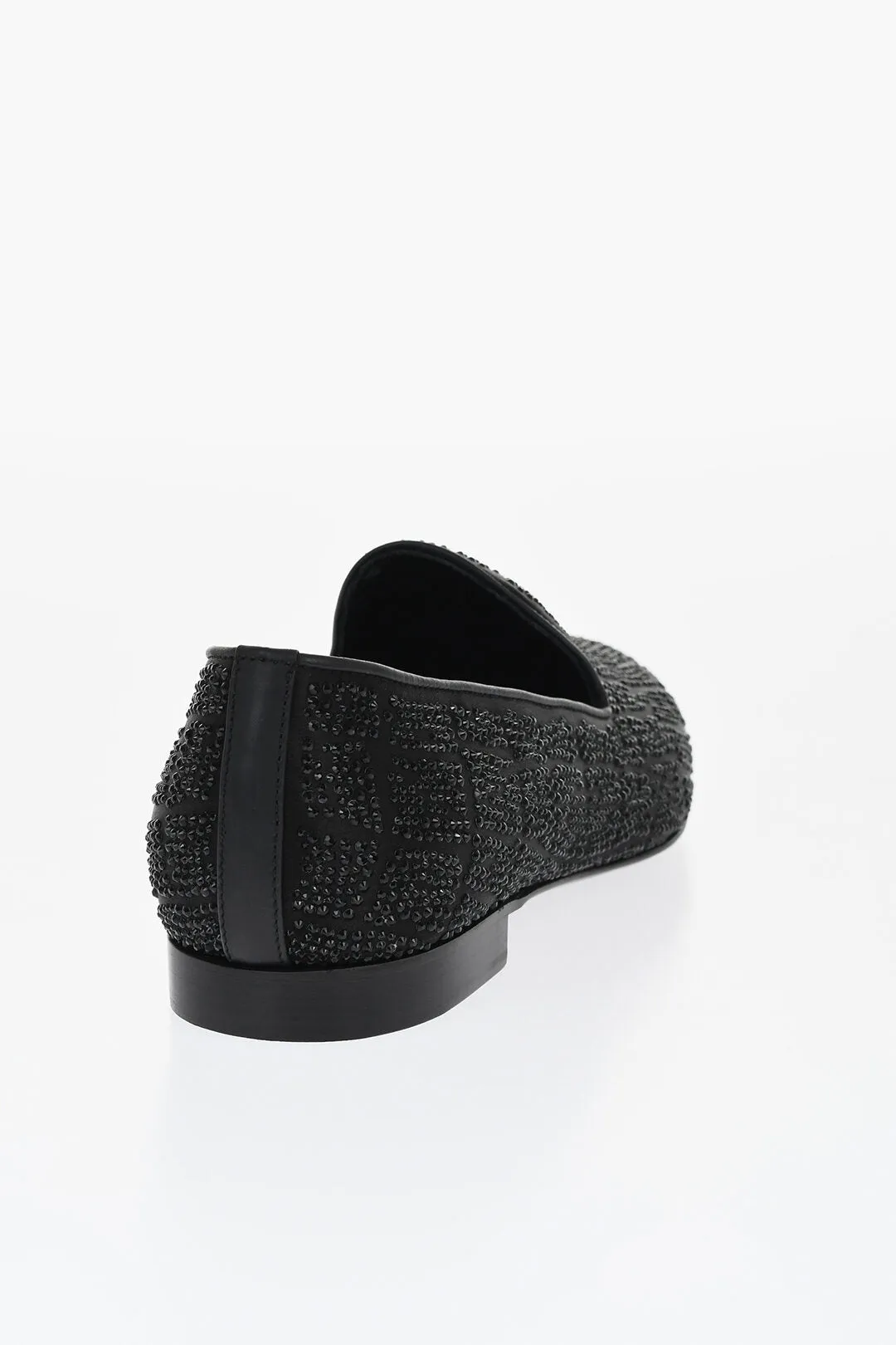 Versace Rhinestoned Satin Loafers