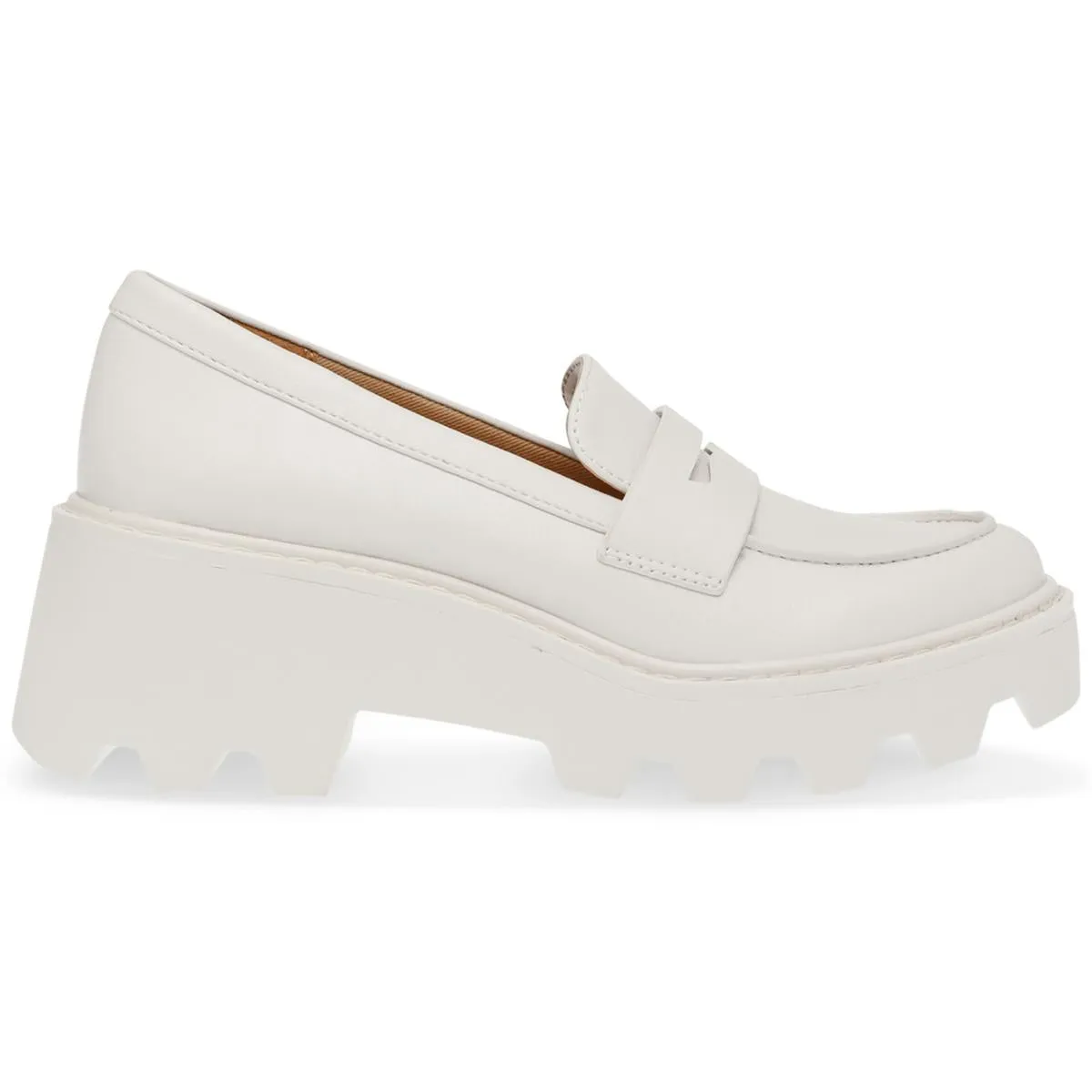 Vikki Womens Faux Leather Lugged Sole Loafers