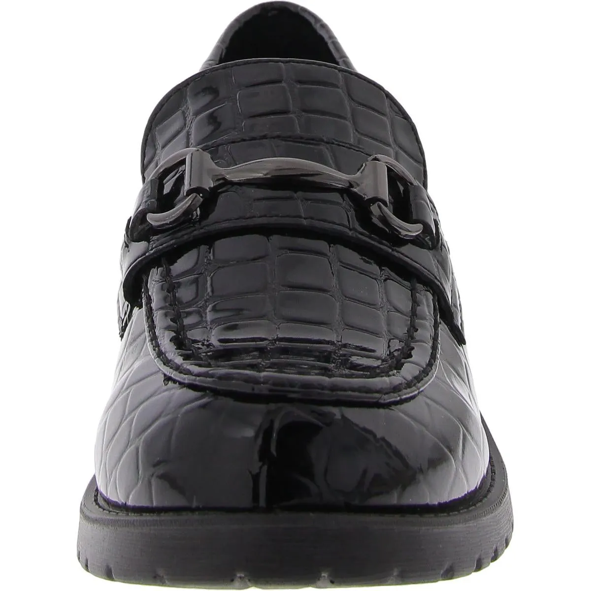 Witney Womens Patent Block Heel Loafers