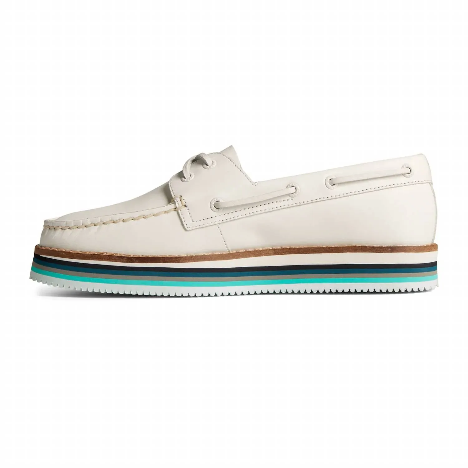 Women's Authentic Original Stacked Boat Shoe In White