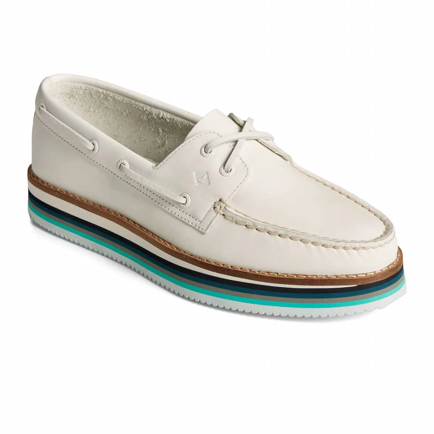 Women's Authentic Original Stacked Boat Shoe In White