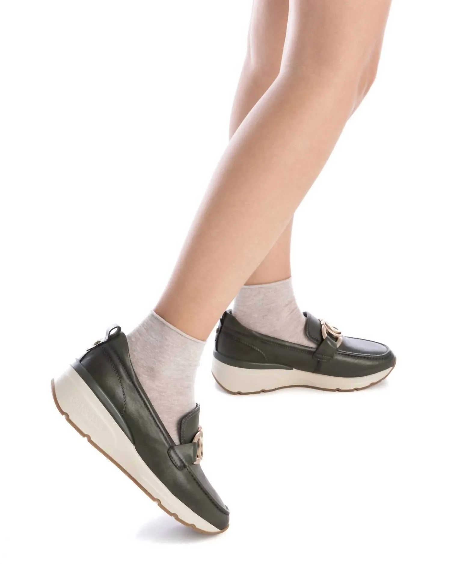 Women's Carmela Collection Moccasins Shoes In Kakhi
