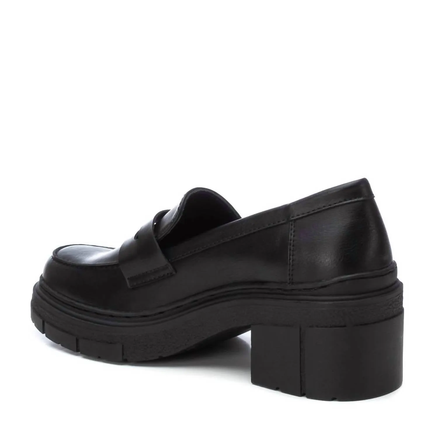Women's Casual Heeled Moccasins In Black