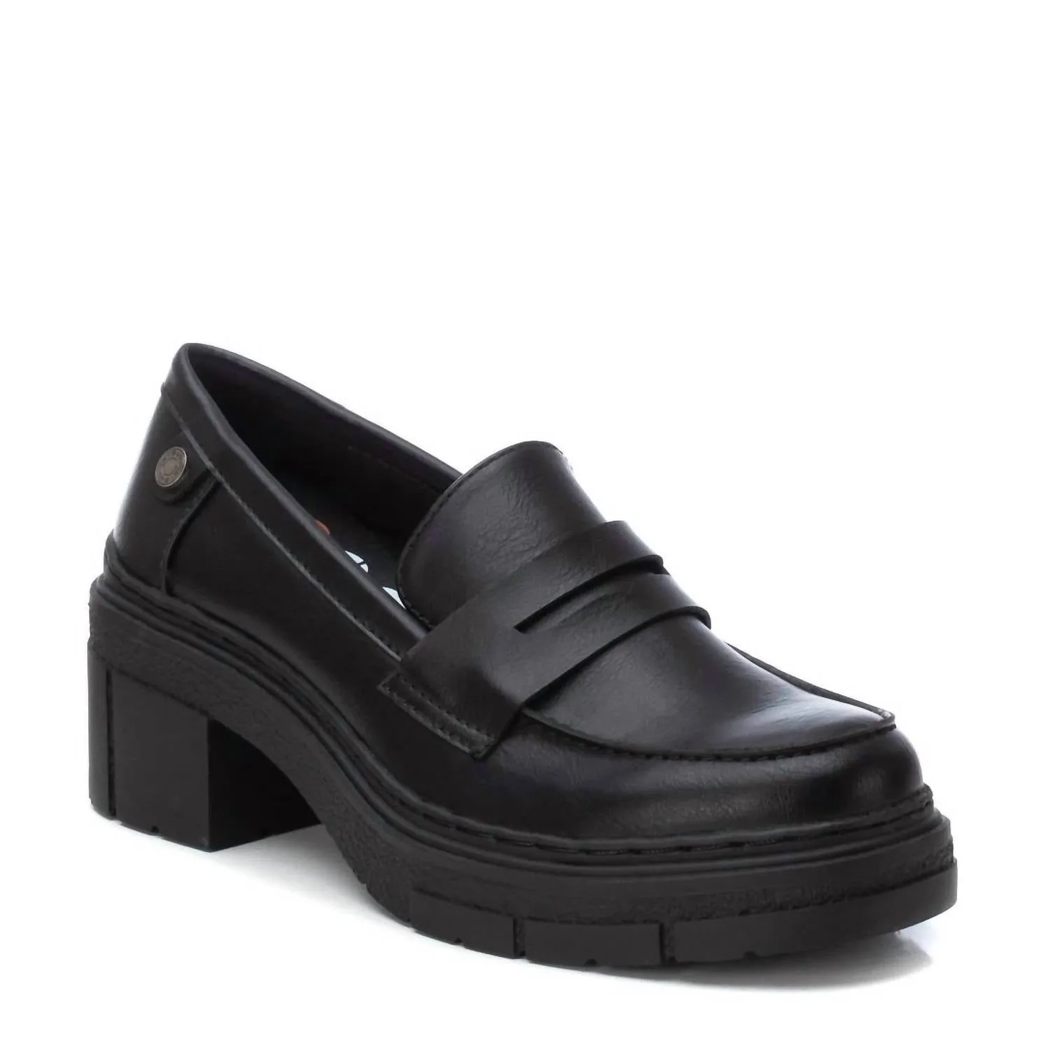 Women's Casual Heeled Moccasins In Black