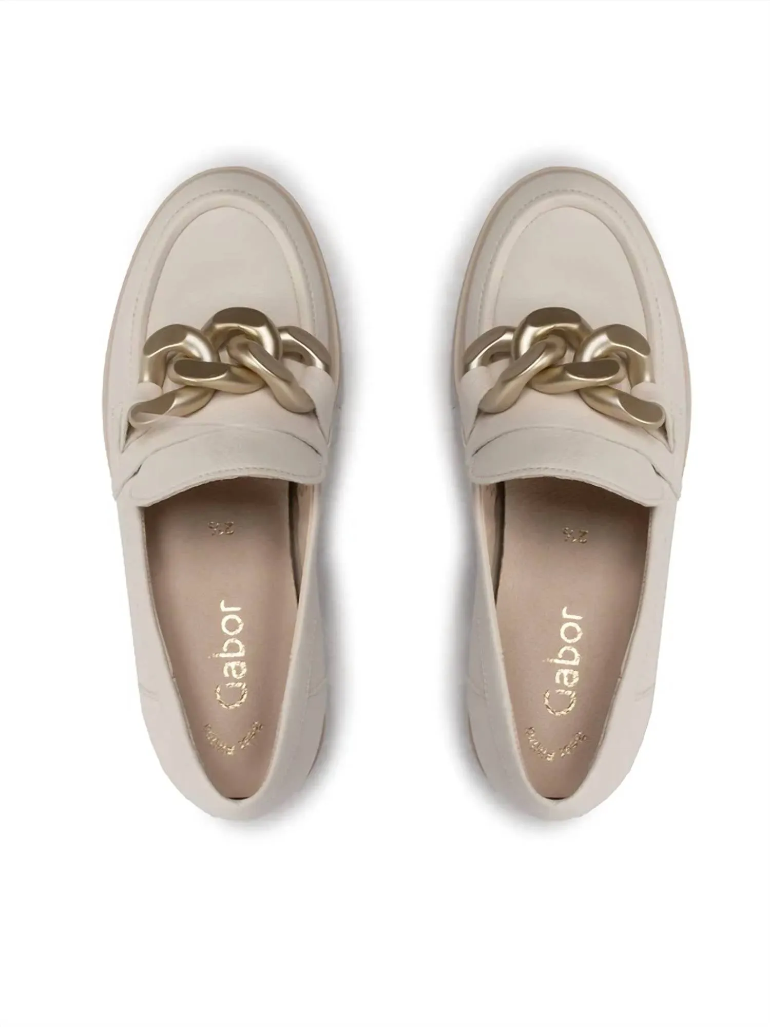 Women's Chunky Loafers In Cream/gold Ornament
