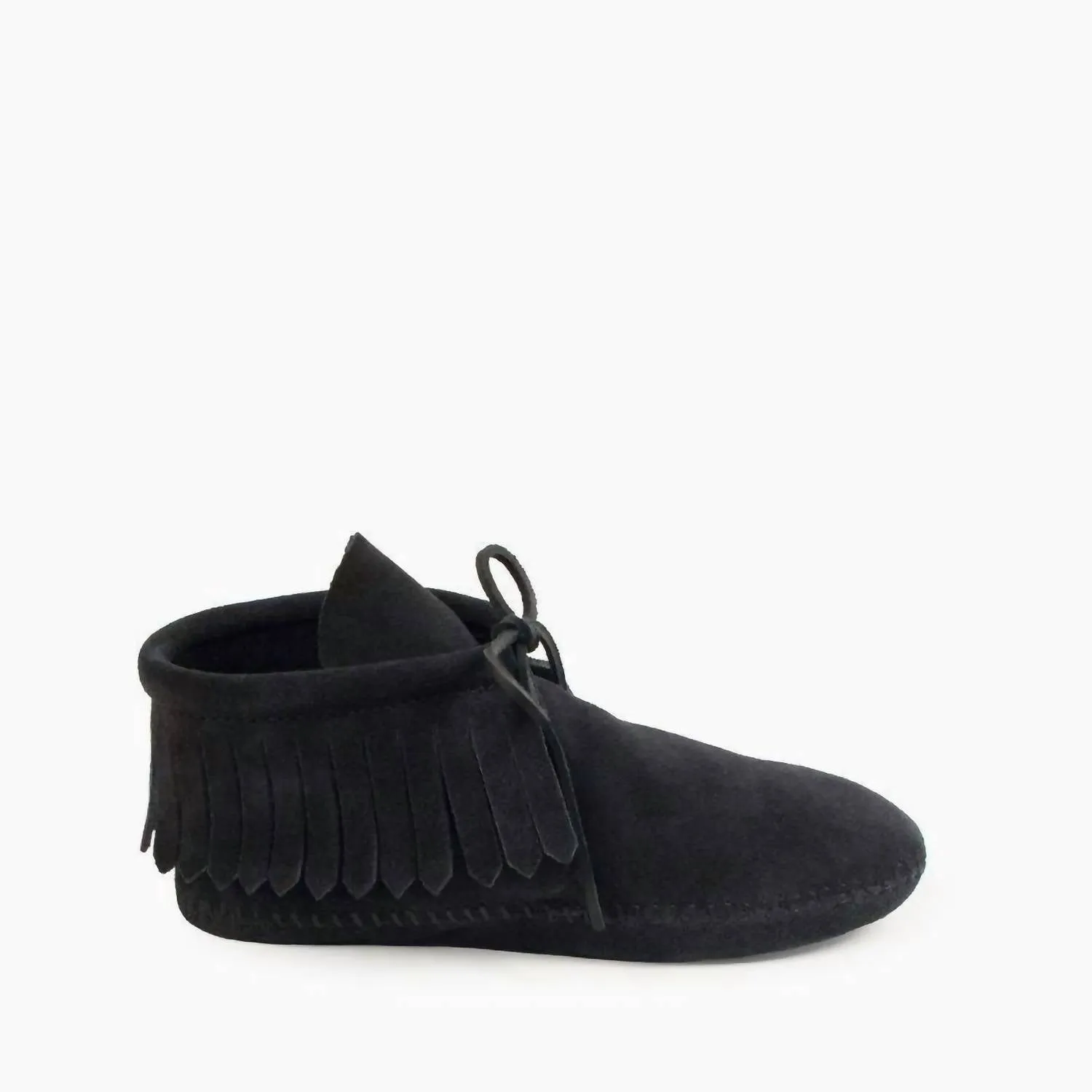 Women's Classic Fringe Softsole Moccasin In Black
