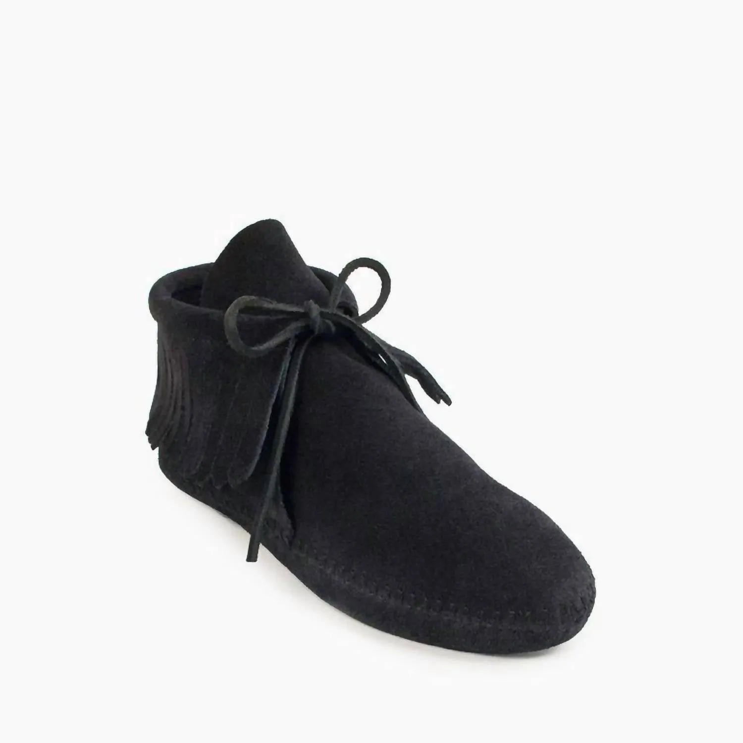 Women's Classic Fringe Softsole Moccasin In Black