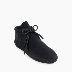 Women's Classic Fringe Softsole Moccasin In Black