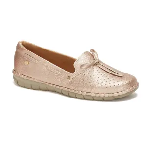 Women's Comfort Moccasins In Rose Gold