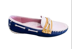 Women's Cruz Moccasins In Sapphire/citrus/white Combo