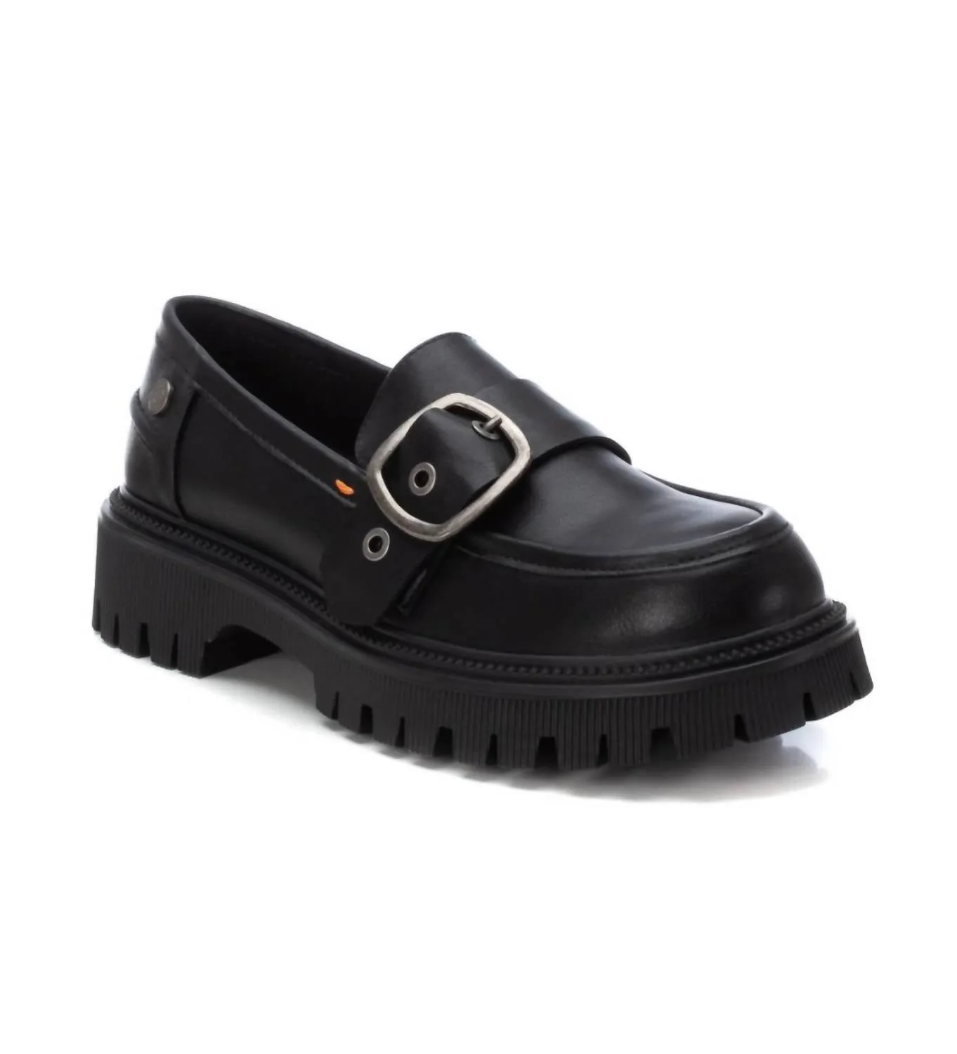 Women's Decorative Strap Moccasins In Black