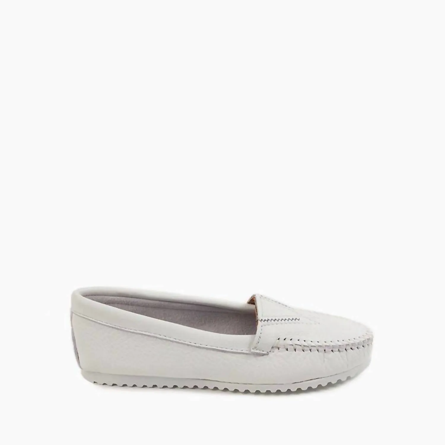 Women's Deerskin Gore Front Moccasin In White