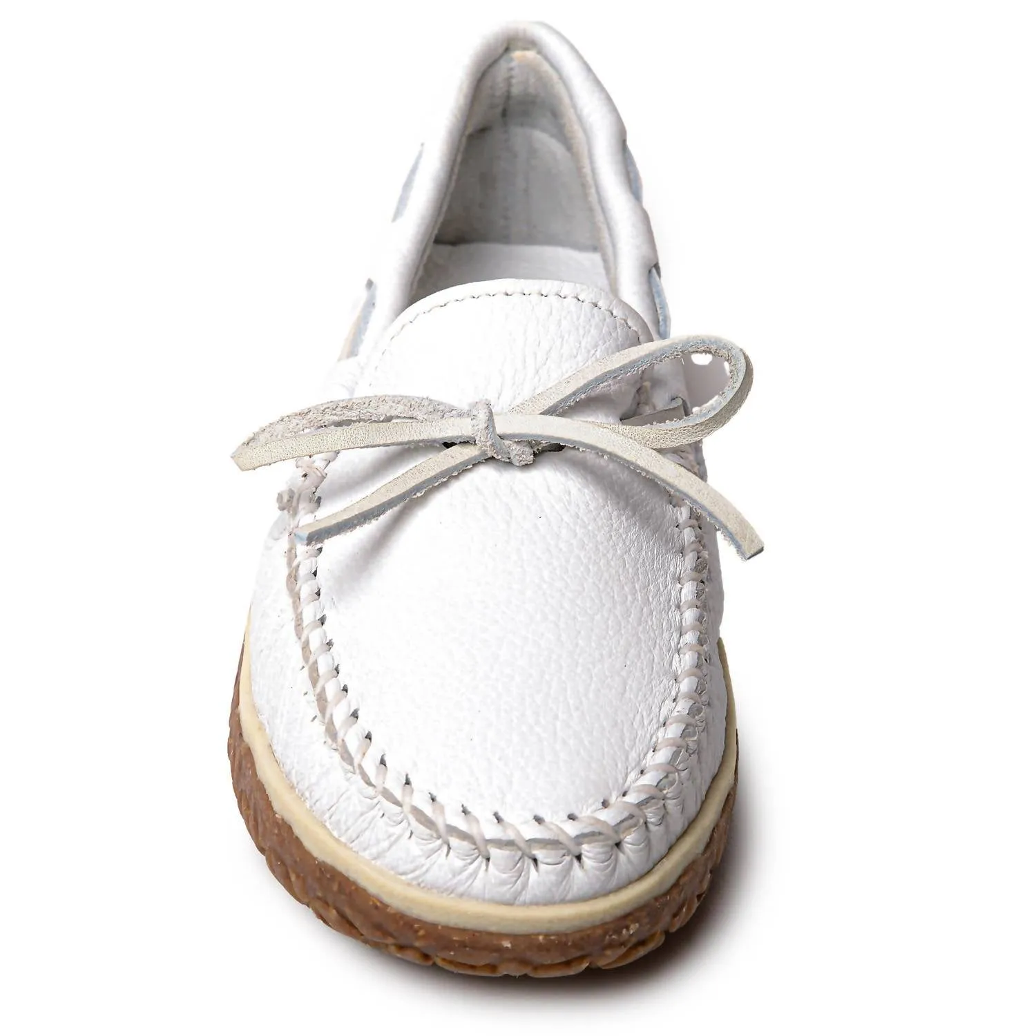Women's Deerskin Tread Moccasin In White