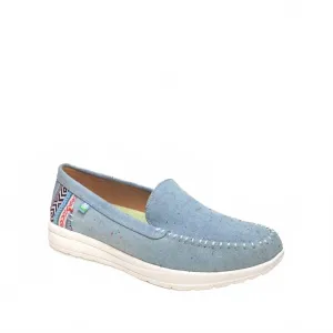 Women's Discover Canvas Moccasin In Light Denim Fleck
